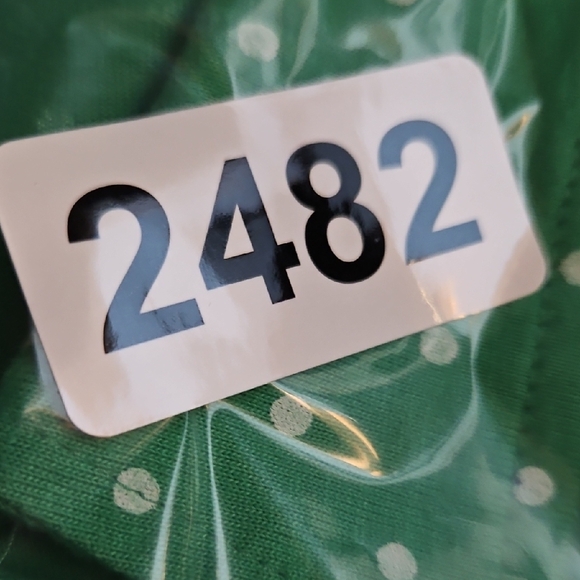 Shenanigans Womens Green Polka Dot Blouse Knit Sz Lg Button Front - Picture 8 of 8